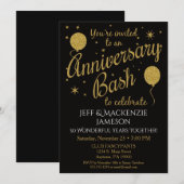 Uitnodiging jubileumfeest Gouden ballonnen (Voorkant / Achterkant)