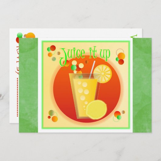 Uitnodiging Juicy Party (Voorkant / Achterkant)