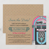 Uitnodiging Jukebox Sock Hop-feest (Voorkant / Achterkant)