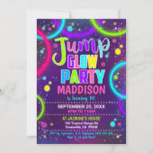 Uitnodiging Jump Glow Feest (Voorkant)