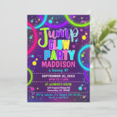 Uitnodiging Jump Glow Feest (Staand voorkant)