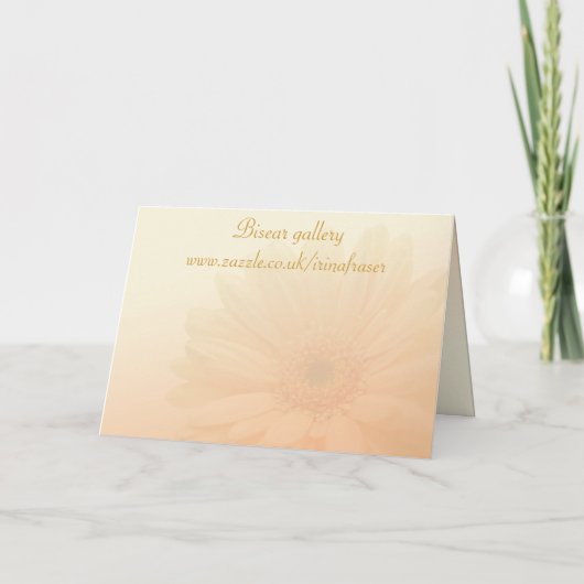 Uitnodiging junior bruidsmeisje, perzik Gerbera (m (Achterkant)