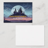 Uitnodiging Kaart Halloween Castle illustratie (Voorkant / Achterkant)