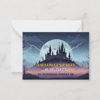 Uitnodiging Kaart Halloween Castle illustratie