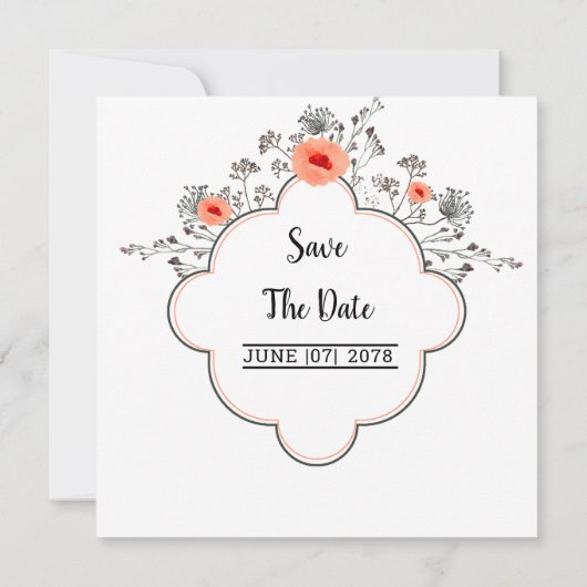 Uitnodiging Kaart - Ontwerp van Kaart voor weddens (Achterkant)