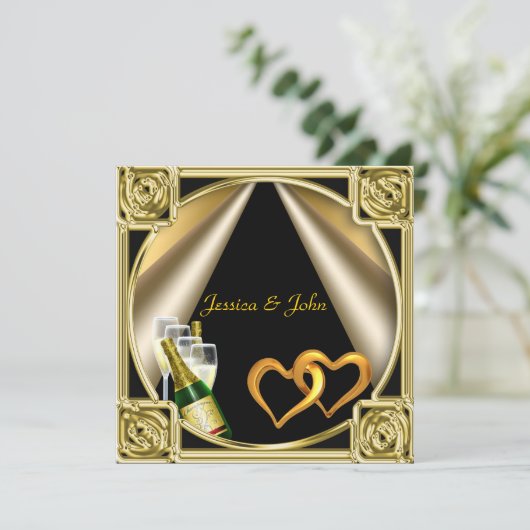 Uitnodiging Kaart van de Engagement Party (Staand voorkant)