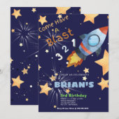 Uitnodiging Kaart voor buitenruimtevaart (Voorkant / Achterkant)