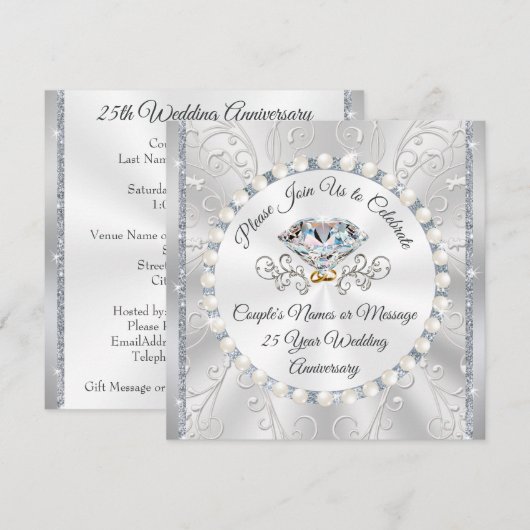 Uitnodiging Kaart voor het 25e Jubileum van het hu (Voorkant / Achterkant)