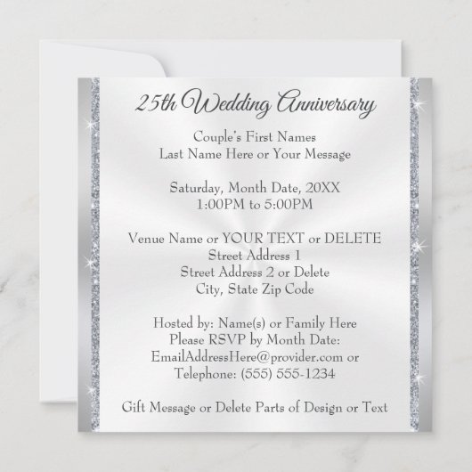 Uitnodiging Kaart voor het 25e Jubileum van het hu (Achterkant)