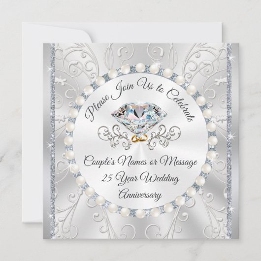 Uitnodiging Kaart voor het 25e Jubileum van het hu (Voorkant)