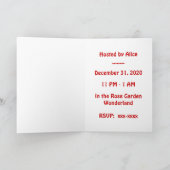 Uitnodiging/Kaart: Wit Konijn Alice in (Binnen)