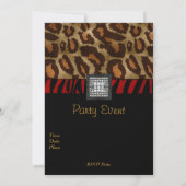 Uitnodiging Kaart Zwart Wit Wilde Dierrode Belt 2 (Achterkant)