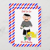 Uitnodiging Kaas En Wijn Franse Thema Pretfeest (Voorkant / Achterkant)