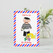 Uitnodiging Kaas En Wijn Franse Thema Pretfeest (Staand voorkant)