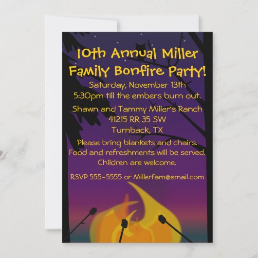 Uitnodiging kampeerpartij (Voorkant)