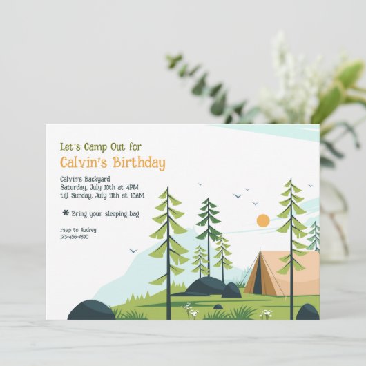 Uitnodiging kampeerterrein (Staand voorkant)