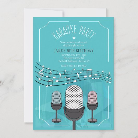 Uitnodiging Karaoke Party (Voorkant)