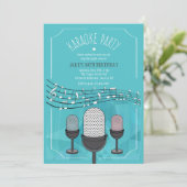 Uitnodiging Karaoke Party (Staand voorkant)