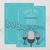 Uitnodiging Karaoke Party (Voorkant / Achterkant)