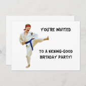 Uitnodiging, Karate Th-Birthday Party Kaart (Voorkant / Achterkant)