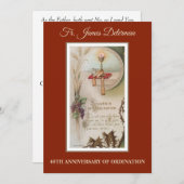 Uitnodiging Katholieke Priester Wijding Verjaardag (Voorkant / Achterkant)