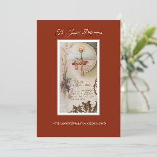 Uitnodiging katholieke priesterbevel Jubileum (Staand voorkant)