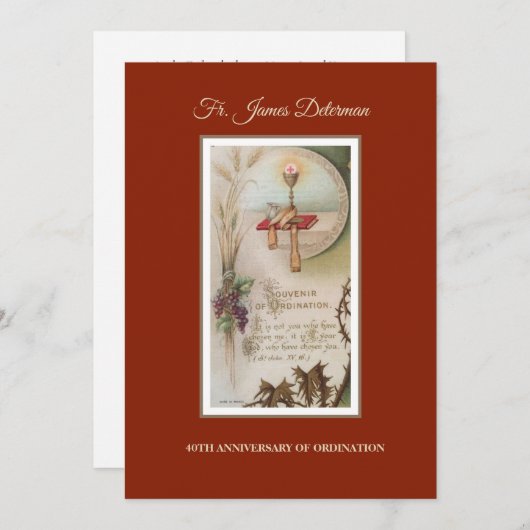 Uitnodiging katholieke priesterbevel Jubileum (Voorkant / Achterkant)