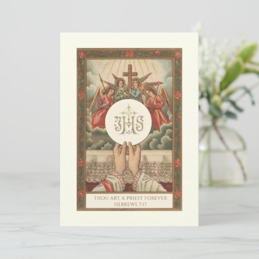 Uitnodiging katholieke priesterbevel Jubileum (Staand voorkant)