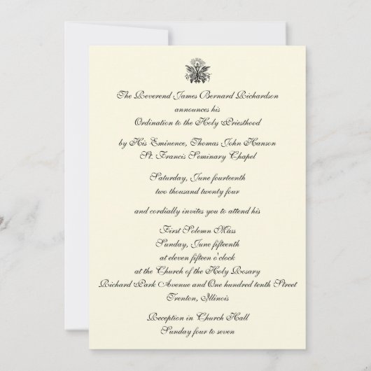 Uitnodiging katholieke priesterbevel Jubileum (Achterkant)