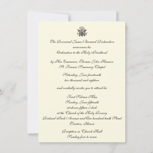 Uitnodiging katholieke priesterbevel Jubileum (Achterkant)