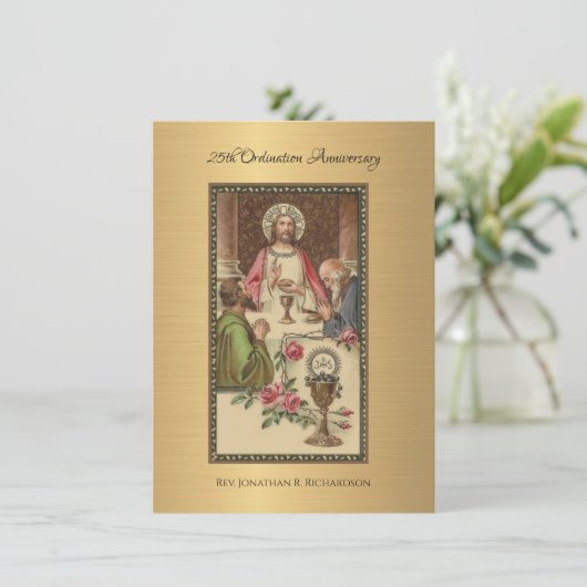 Uitnodiging katholieke priesterbevel Jubileum (Staand voorkant)