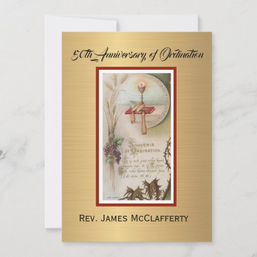 Uitnodiging katholieke priesterbevel Jubileum (Voorkant)