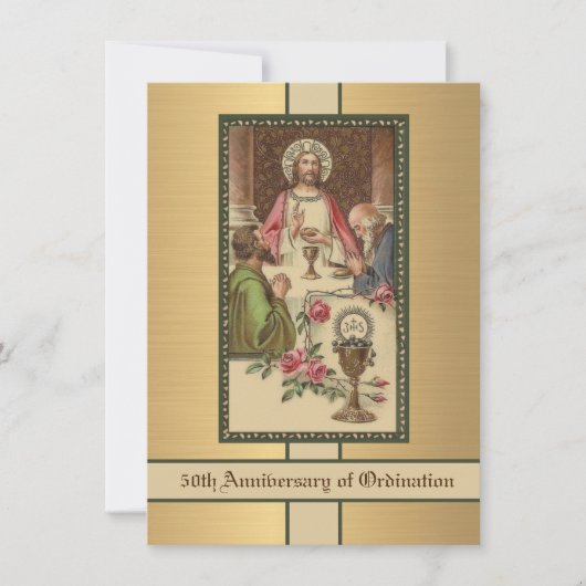 Uitnodiging katholieke priesterbevel Jubileum (Voorkant)