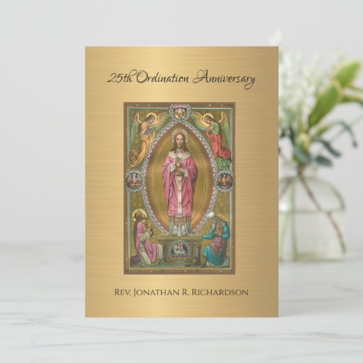 Uitnodiging katholieke priesterbevel Jubileum (Staand voorkant)