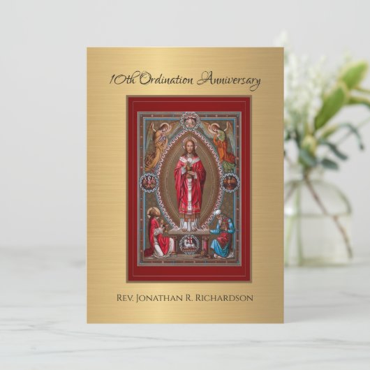 Uitnodiging katholieke priesterbevel Jubileum (Staand voorkant)