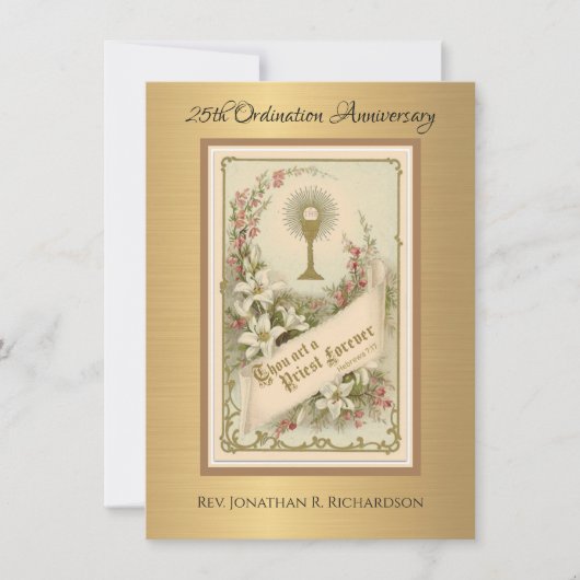 Uitnodiging katholieke priesterbevel Jubileum (Voorkant)