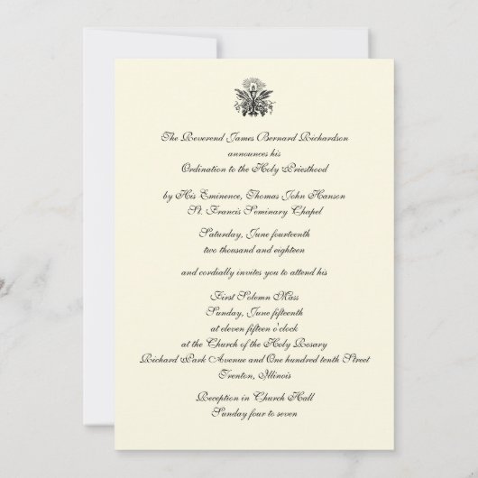 Uitnodiging Katholieke Priesterwijding tot het Hei (Achterkant)