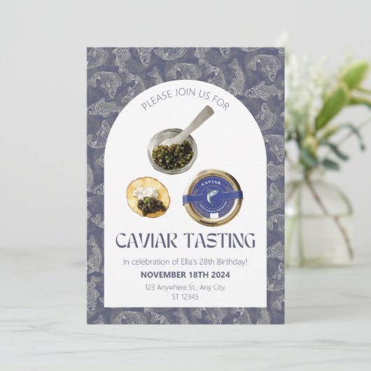 Uitnodiging kaviaarproeverij (Staand voorkant)