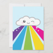 Uitnodiging Kawaii Cloud en Rainbow Party (Voorkant)