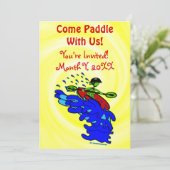 Uitnodiging Kayak Paddle Fun Feestje (Staand voorkant)