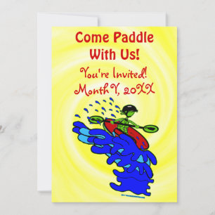 Uitnodiging Kayak Paddle Pretfeest