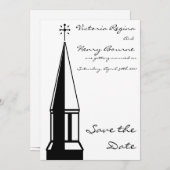 Uitnodiging Kerk Toren Save the Date (Voorkant / Achterkant)