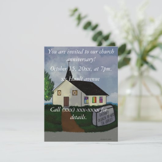 Uitnodiging kerkdag (Staand voorkant)