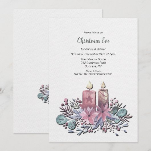 Uitnodiging kerstavond (Voorkant / Achterkant)