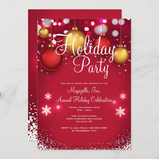 Uitnodiging kerstballen (Voorkant / Achterkant)