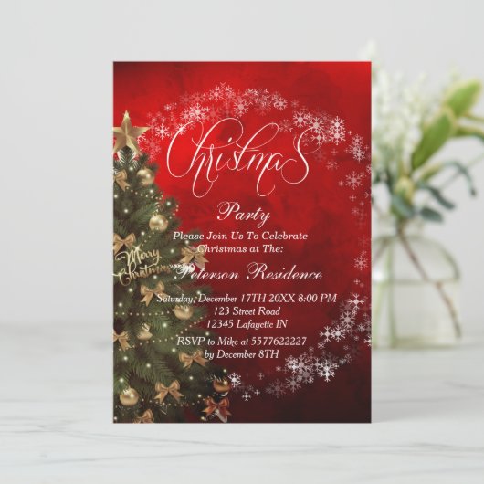 Uitnodiging kerstboomfeest (Staand voorkant)