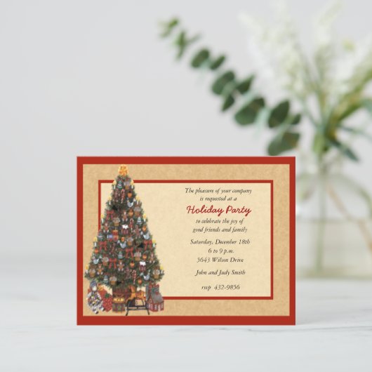 Uitnodiging kerstboomfeest (Staand voorkant)
