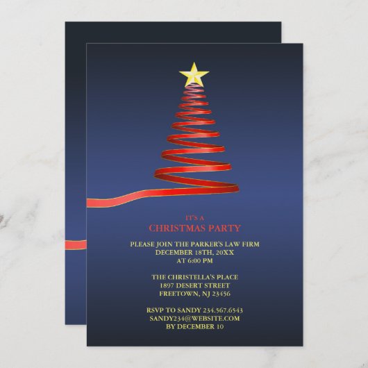 Uitnodiging kerstboomfeest (Voorkant / Achterkant)