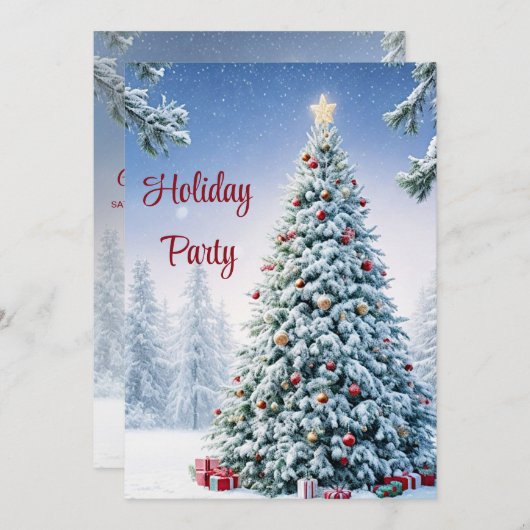 Uitnodiging kerstboomfeestdag (Voorkant / Achterkant)