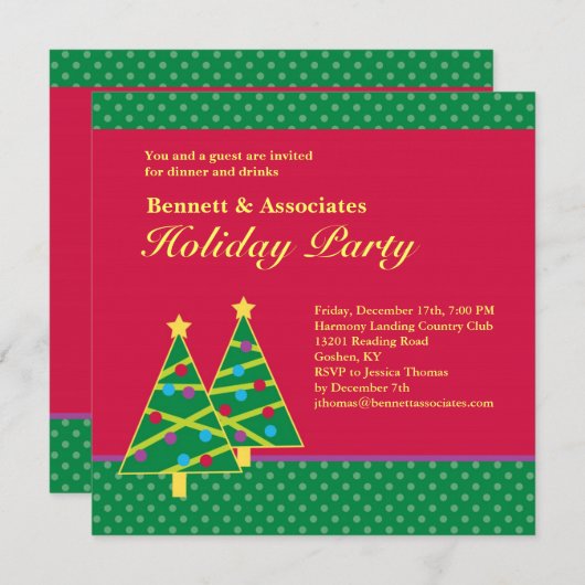 Uitnodiging kerstboomfeestdag (Voorkant / Achterkant)